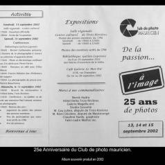 25e Anniversaire du Club de photo mauricien.