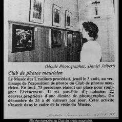 25e Anniversaire du Club de photo mauricien.